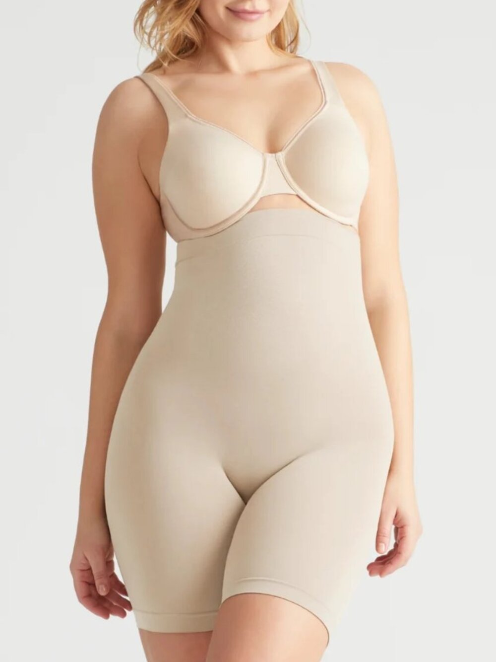 NWT Seamless Solutions - High Waist Shapewear Thigh Shaper YT5-187 2X/3X In NUDE
